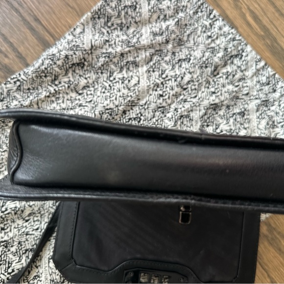Rebecca Minkoff Chevron Love Small Black Leather Crossbody Bag - Picture 7 of 8